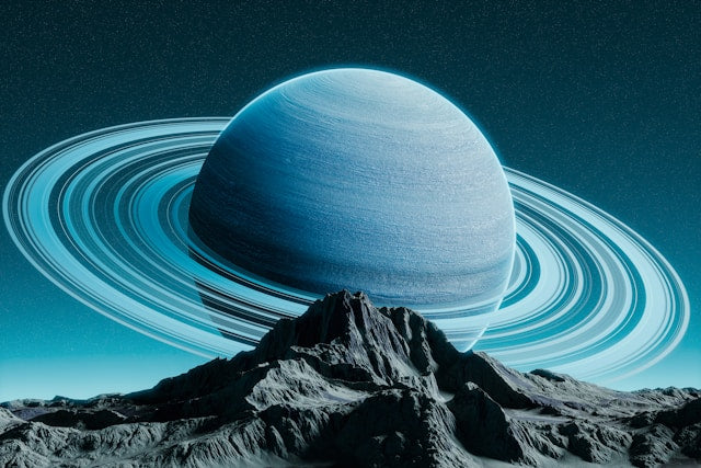 uranus planet cosmic landscape futuristic astrology energy transformation and new beginnings